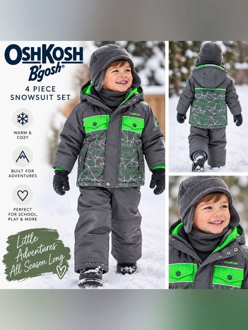 New!!  OshKosh B’gosh Kids Snowsuit Winter Jacket & Snow Pants Set
